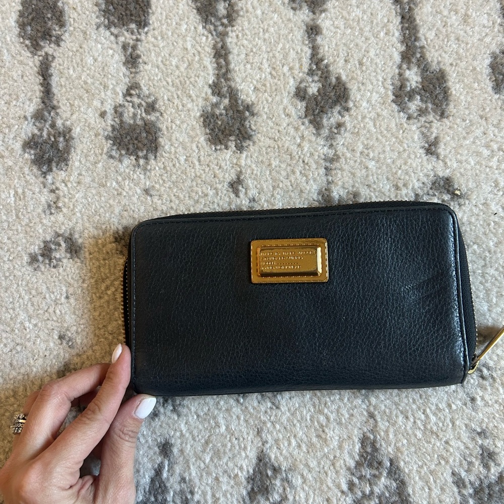 Marc By Marc Jacobs Black Wallet with Gold Plate